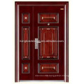 Double Steel Entrance Door KKD-520B For One and Half Door leaf/Mother and Son Door Design